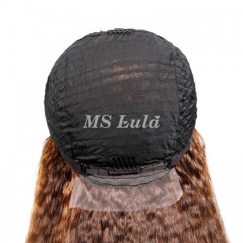 #4/27 Highlight Color Kinky Straight T Part BOB Wig | Human Hair Wig | Lace Front
